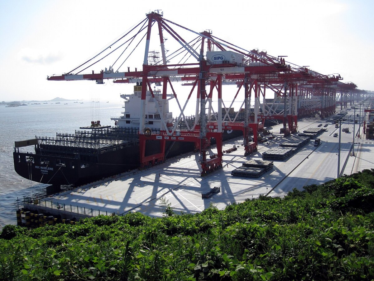 Shanghai is the world's busiest container port.